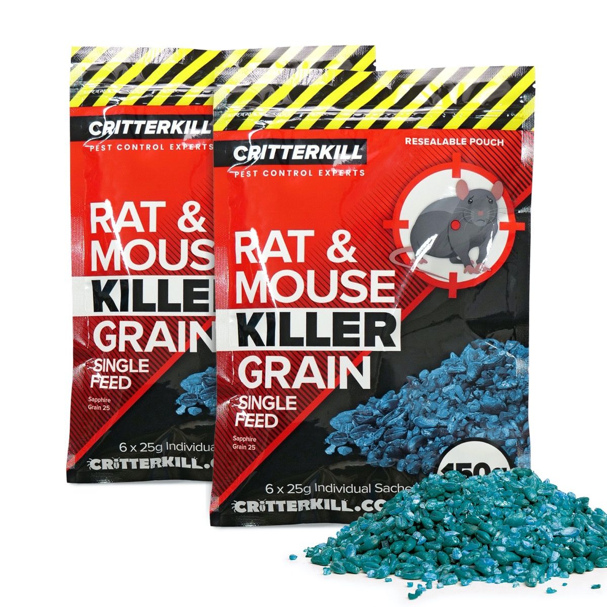 RAT MOUSE POISON BAIT MAX STRENGTH RODENT KILLER GRAINS KILLS IN A SINGLE  FEED