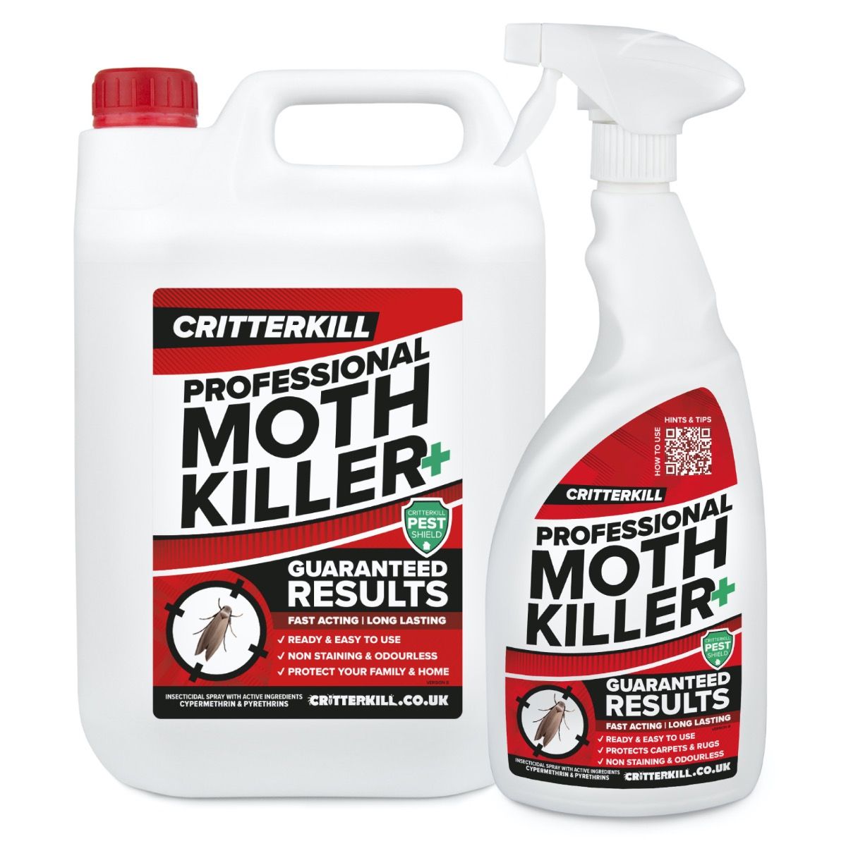 CritterKill Moth Killer Spray 5L 1L Free Critterkill Pest Control